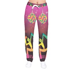 Dancing Colorful Disco Women Velvet Drawstring Pants