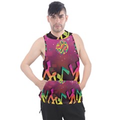 Dancing Colorful Disco Men s Sleeveless Hoodie by Bajindul