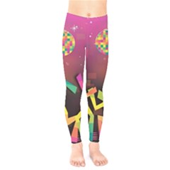 Dancing Colorful Disco Kids  Classic Winter Leggings