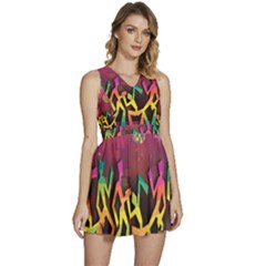 Dancing Colorful Disco Sleeveless High Waist Mini Dress by Bajindul