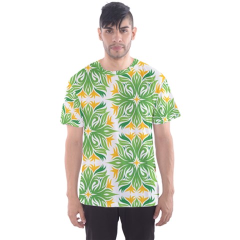 Green Pattern Retro Wallpaper Men s Sport Mesh T-shirt by Bajindul