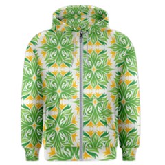 Green Pattern Retro Wallpaper Men s Zipper Hoodie