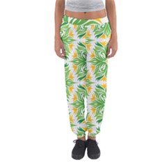 Green Pattern Retro Wallpaper Women s Jogger Sweatpants by Bajindul