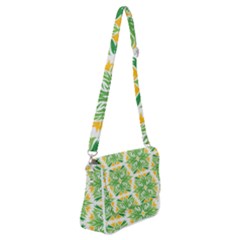 Green Pattern Retro Wallpaper Shoulder Bag With Back Zipper by Bajindul