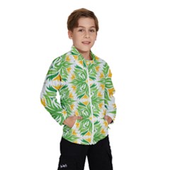 Green Pattern Retro Wallpaper Kids  Windbreaker