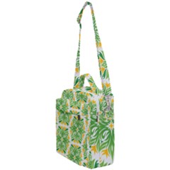 Green Pattern Retro Wallpaper Crossbody Day Bag by Bajindul