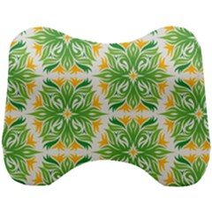 Green Pattern Retro Wallpaper Head Support Cushion by Bajindul