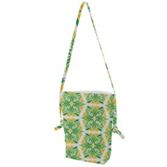 Green Pattern Retro Wallpaper Folding Shoulder Bag by Bajindul