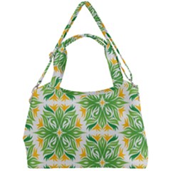 Green Pattern Retro Wallpaper Double Compartment Shoulder Bag by Bajindul