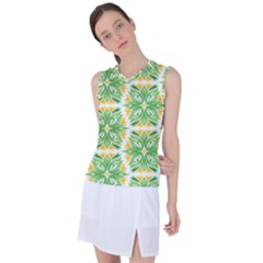 Green Pattern Retro Wallpaper Women s Sleeveless Sports Top by Bajindul