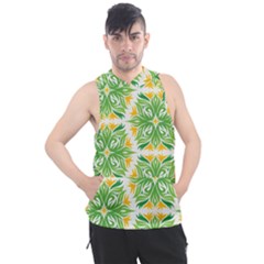 Green Pattern Retro Wallpaper Men s Sleeveless Hoodie by Bajindul