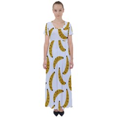 Banana Fruit Yellow Summer High Waist Short Sleeve Maxi Dress