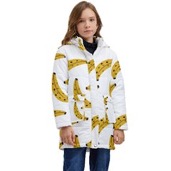 Banana Fruit Yellow Summer Kids  Hooded Longline Puffer Jacket by Mariart