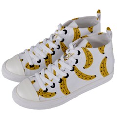 Banana Fruit Yellow Summer Women s Mid-top Canvas Sneakers by Mariart