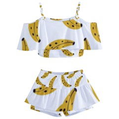 Banana Fruit Yellow Summer Kids  Off Shoulder Skirt Bikini