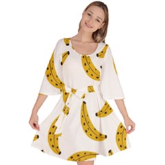 Banana Fruit Yellow Summer Velour Kimono Dress by Mariart