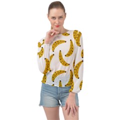 Banana Fruit Yellow Summer Banded Bottom Chiffon Top