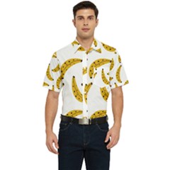 Banana Fruit Yellow Summer Men s Short Sleeve Pocket Shirt 