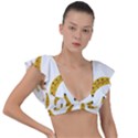 Banana Fruit Yellow Summer Plunge Frill Sleeve Bikini Top View1