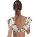 Banana Fruit Yellow Summer Plunge Frill Sleeve Bikini Top View2