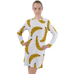 Banana Fruit Yellow Summer Long Sleeve Hoodie Dress