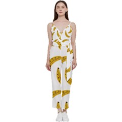 Banana Fruit Yellow Summer V-neck Camisole Jumpsuit by Mariart