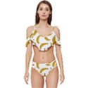 Banana Fruit Yellow Summer Ruffle Edge Tie Up Bikini Set	 View1