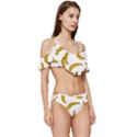 Banana Fruit Yellow Summer Ruffle Edge Tie Up Bikini Set	 View3