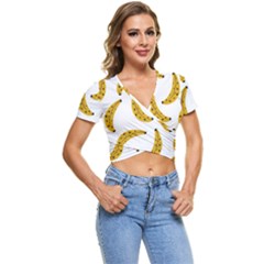 Banana Fruit Yellow Summer Short Sleeve Foldover T-shirt