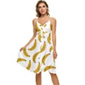 Banana Fruit Yellow Summer Sleeveless Tie Front Chiffon Dress View1