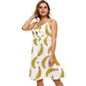 Banana Fruit Yellow Summer Sleeveless Tie Front Chiffon Dress View2