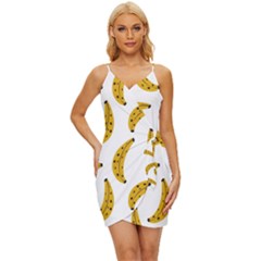 Banana Fruit Yellow Summer Wrap Tie Front Dress