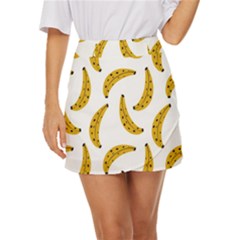 Banana Fruit Yellow Summer Mini Front Wrap Skirt by Mariart