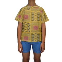 Digital Paper African Tribal Kids  Short Sleeve Swimwear