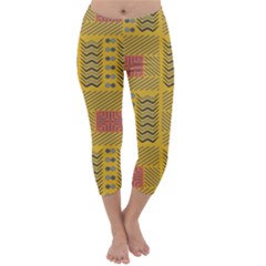 Digital Paper African Tribal Capri Winter Leggings 