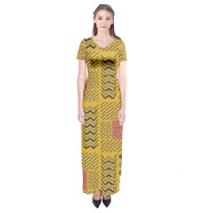 Digital Paper African Tribal Short Sleeve Maxi Dress