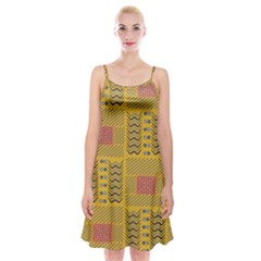 Digital Paper African Tribal Spaghetti Strap Velvet Dress