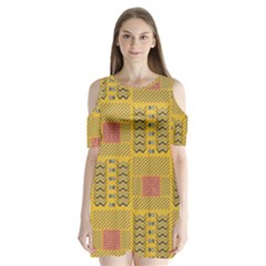 Digital Paper African Tribal Shoulder Cutout Velvet One Piece