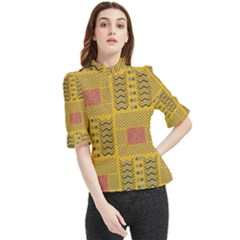 Digital Paper African Tribal Frill Neck Blouse