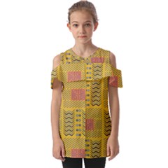 Digital Paper African Tribal Fold Over Open Sleeve Top by HermanTelo