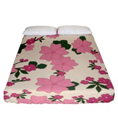 Floral Vintage Flowers Fitted Sheet (california King Size) by Dutashop