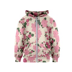 Floral Vintage Flowers Kids  Zipper Hoodie