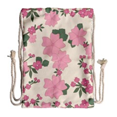 Floral Vintage Flowers Drawstring Bag (large)