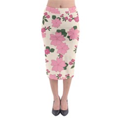 Floral Vintage Flowers Midi Pencil Skirt by Dutashop