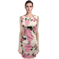 Floral Vintage Flowers Sleeveless Velvet Midi Dress