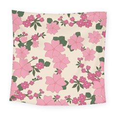 Floral Vintage Flowers Square Tapestry (large)