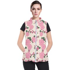 Floral Vintage Flowers Women s Puffer Vest