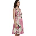 Floral Vintage Flowers Sleeveless V-Neck Skater Dress with Pockets View3