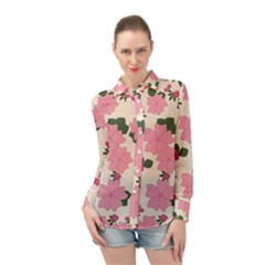 Floral Vintage Flowers Long Sleeve Chiffon Shirt