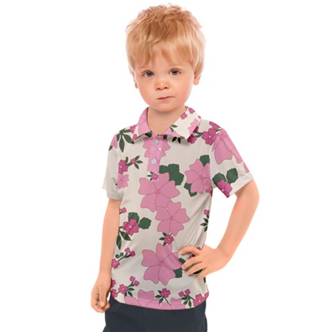 Floral Vintage Flowers Kids  Polo T-shirt by Dutashop